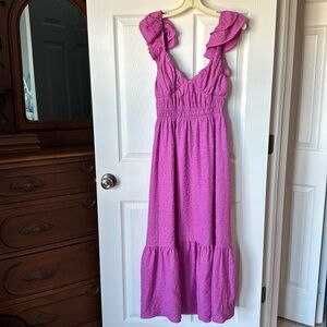 Lush clothing Brand orchid purple flutter sleeve dress pants size- size Small
